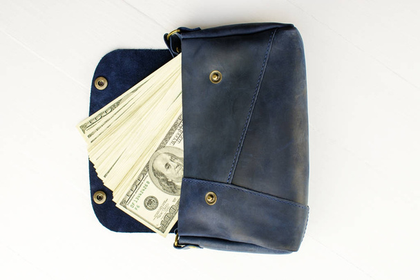 money in bag on white background. - Photo, Image
