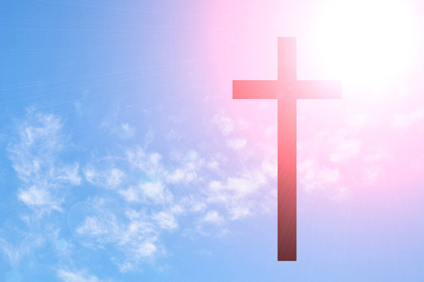 Cross on blue sky - Photo, Image