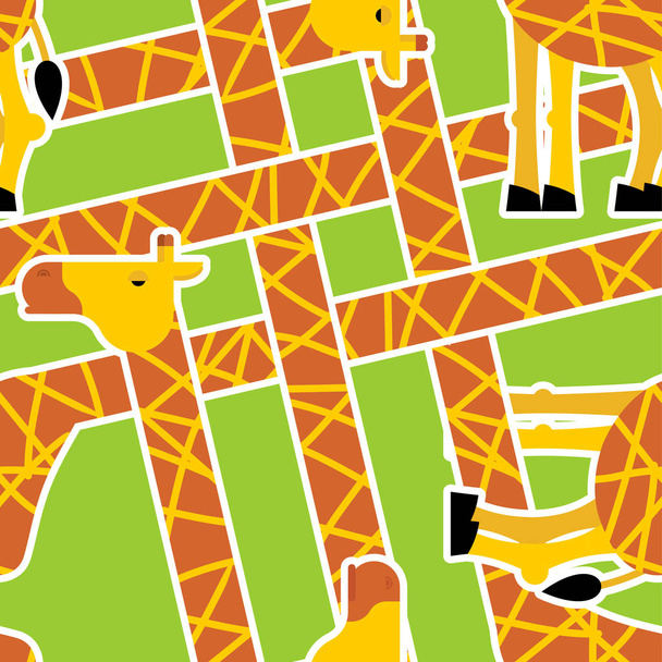 Giraffe pattern. Animal background. Texture for childrens cloth. - Вектор,изображение