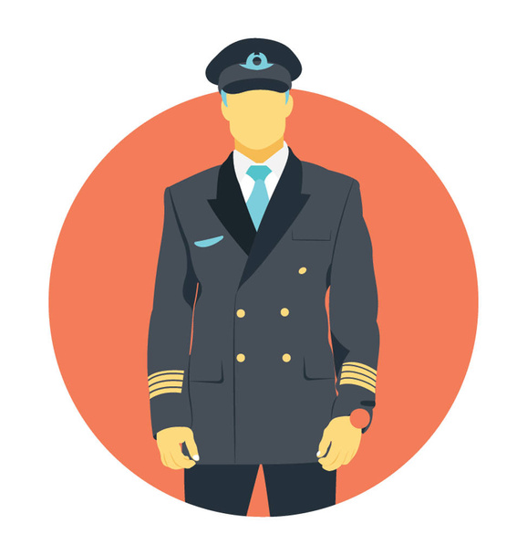 A person dressed up representing as a pilot - Διάνυσμα, εικόνα
