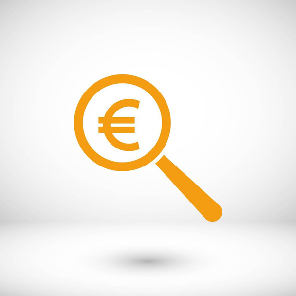 Euro-Geld-Ikone suchen - Vektor, Bild