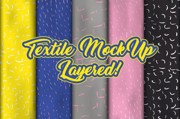 Layered fabric mockup, texture and drapery theme. - Vector, Image