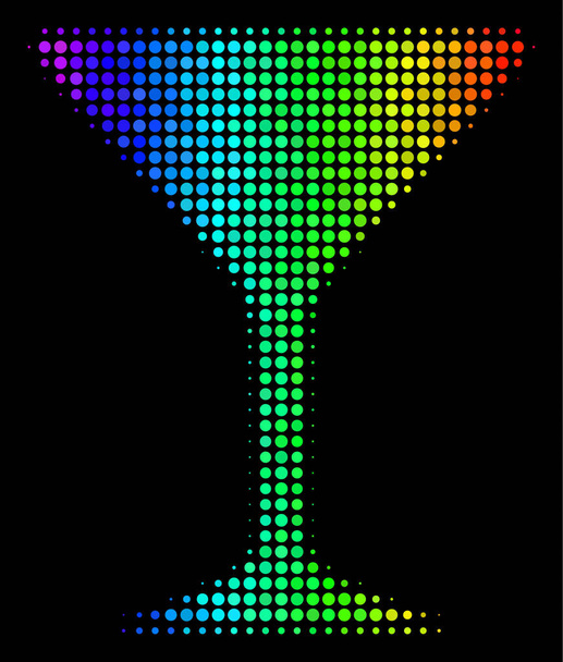 Rainbow Colored Dotted Alcohol Glass Icon - ベクター画像