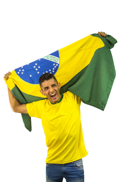 Brazilské fan fotbal živé osoby - Fotografie, Obrázek