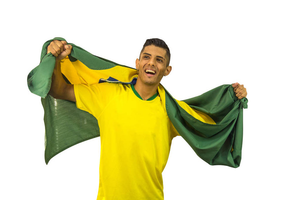 Brazylijski wentylator piłka nożna żywe osoby - Zdjęcie, obraz