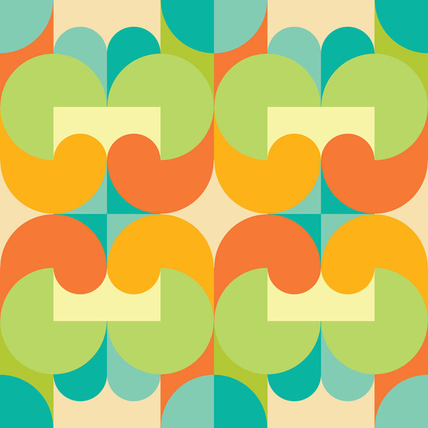 Retro abstract geometric circle seamless pattern - Διάνυσμα, εικόνα
