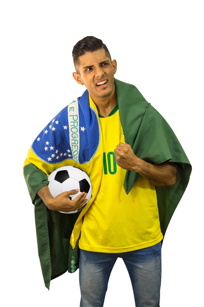 Бразильский фанат футбола
 - Фото, изображение