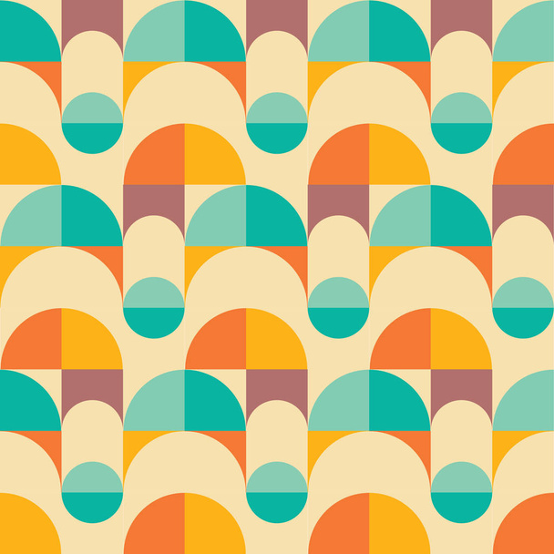 Retro abstract geometric circle seamless pattern - Vektor, kép