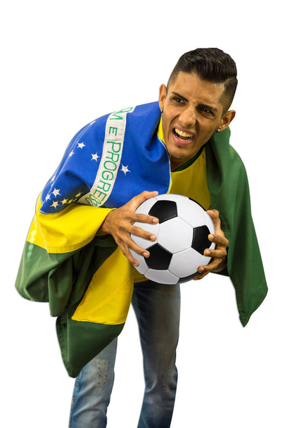 Brezilya fan futbol canlı kişi - Fotoğraf, Görsel