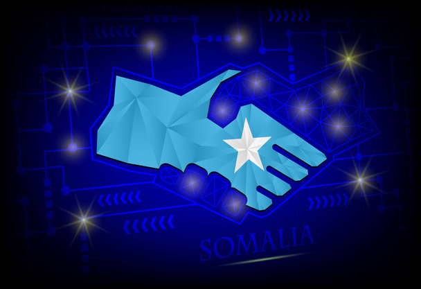 Логотип рукопожатия из флага Сомали. - Вектор,изображение