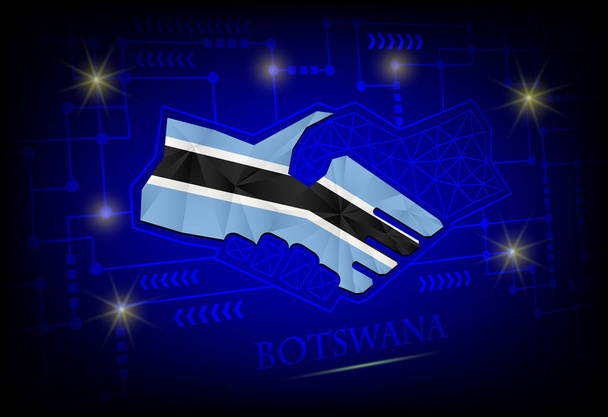 Logotipo del apretón de manos hecho de la bandera de Botswana. - Vector, imagen