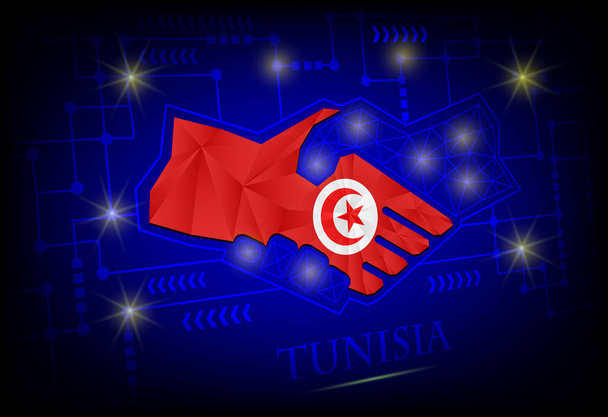Tunisian lipusta valmistettu kättelylogo. - Vektori, kuva