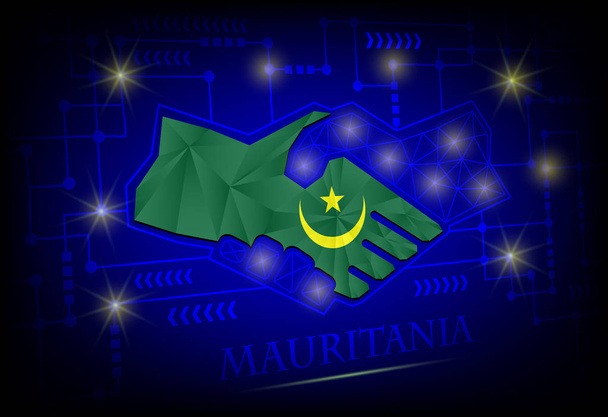 Mauritanian lipusta valmistettu kättelylogo. - Vektori, kuva
