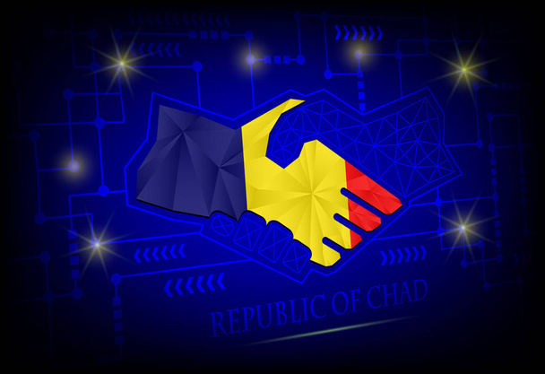 Рукостискання логотип з Республіка Чад. - Вектор, зображення