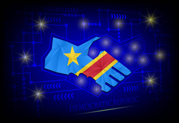 Logo handshake z vlajky Demokratické republiky. - Vektor, obrázek