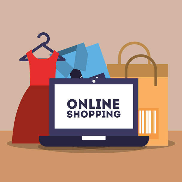online shopping commerce - Vector, Image