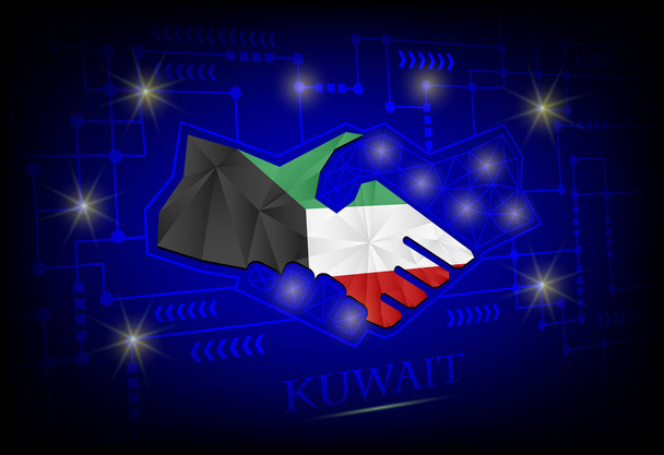 Logo handshake z vlajky Kuvajtu. - Vektor, obrázek