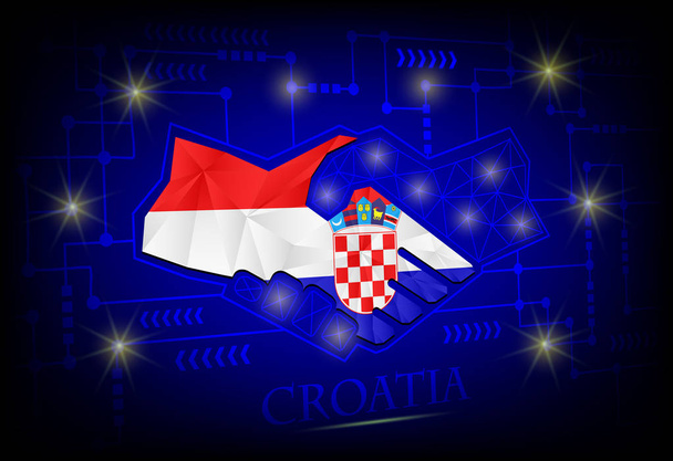 Логотип рукопожатия из флага Хорватии. - Вектор,изображение