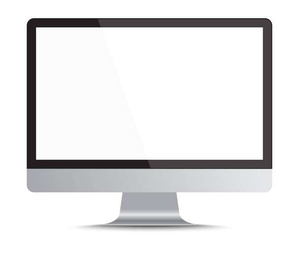 Ilustração vetorial, monitor de computador com espaço de cópia isolado em fundo branco
.  - Vetor, Imagem