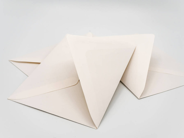 Three envelope on white background - Zdjęcie, obraz