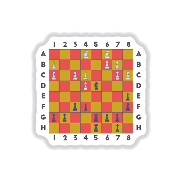 ΦΙΓΟΥΡΕΣ Σκακιου στο πολύχρωμο Διοικητικό Συμβούλιο  - Διάνυσμα, εικόνα