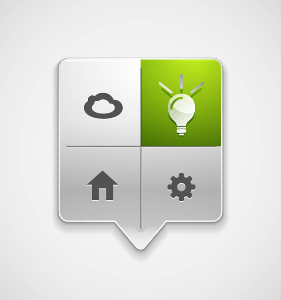 Light bulb, new idea concept web button - Vector, Imagen