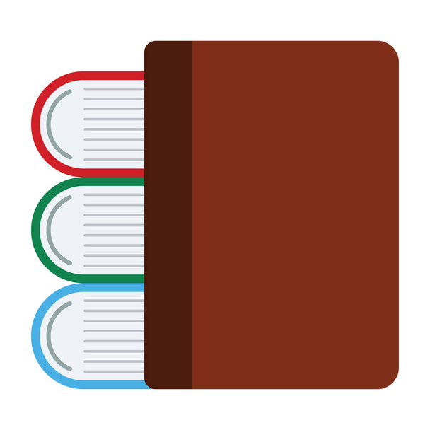 Stack Of Books Icône. Conception de couleur plate. Illustration vectorielle. - Vecteur, image