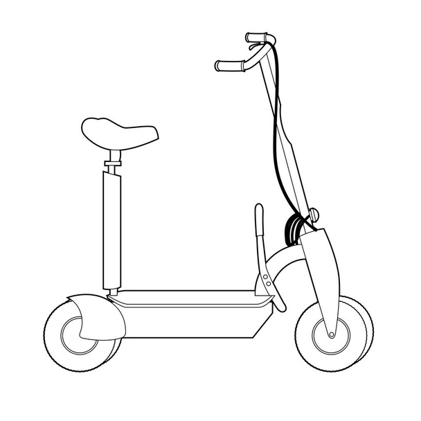 Electric Scooter line icon, Wheel Scooter - Vetor, Imagem