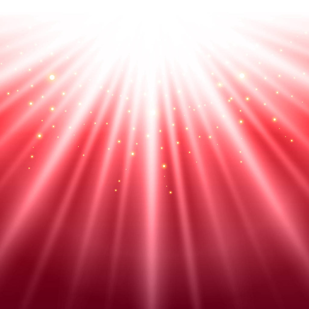 Abstract red shining light top magic with sparkling background. - Vector, Image