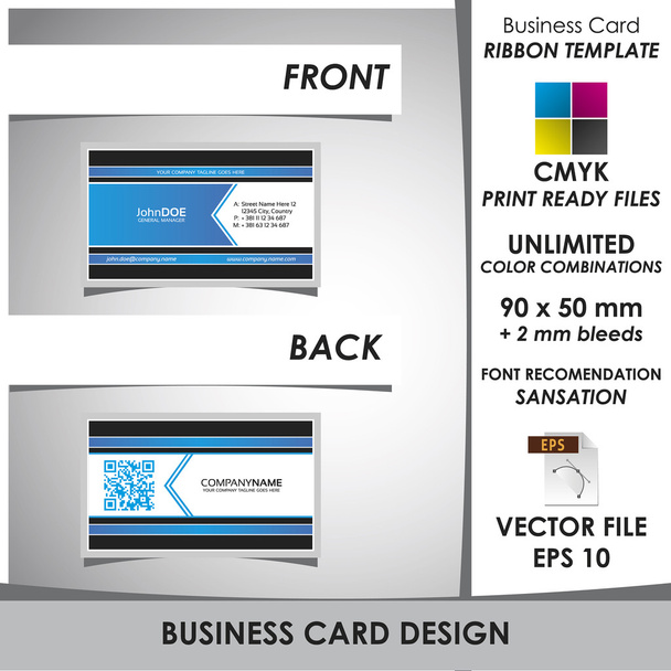 Corporate Business Card Ribbon Template - Vektor, Bild