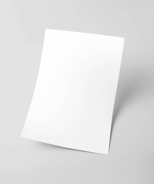 Modelo de papel de documento em branco branco com fundo cinza
 - Foto, Imagem