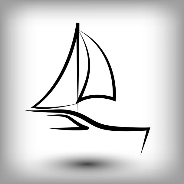Yacht  logo templates. Sail boat silhouettes. - Vector, Image