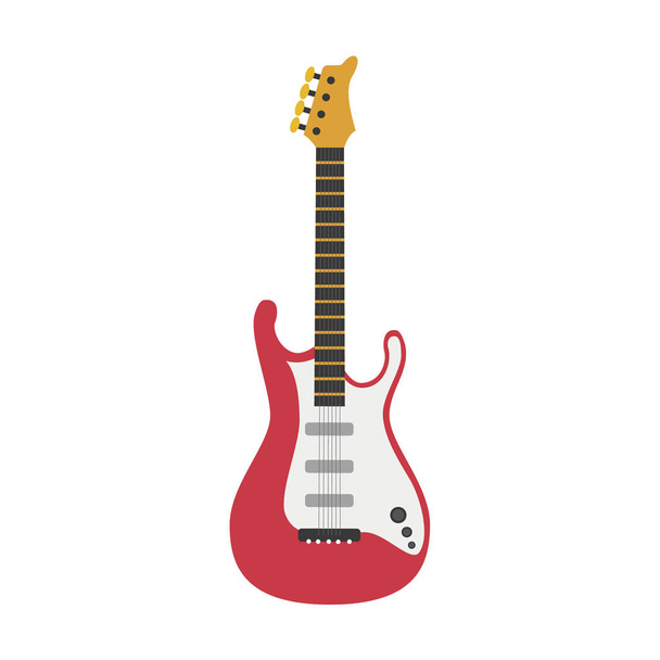 Vector εικονογράφηση του μια ηλεκτρική κιθάρα σε ύφος κινούμενων σχεδίων που απομονώνονται σε λευκό φόντο - Διάνυσμα, εικόνα