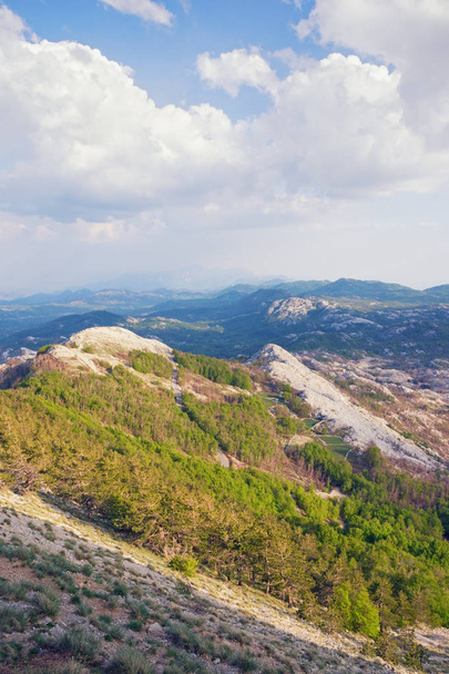 Beautiful mountain landscape. Montenegro, view of Lovcen National Park from Jezerski vrh peak - Photo, Image