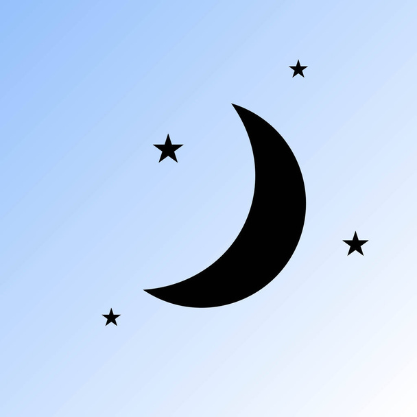 Φεγγάρι & αστέρια εικονίδιο του φορέα - Διάνυσμα, εικόνα