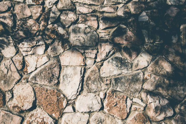 Close up of natural stone wall. Stone wall texture  - Fotoğraf, Görsel