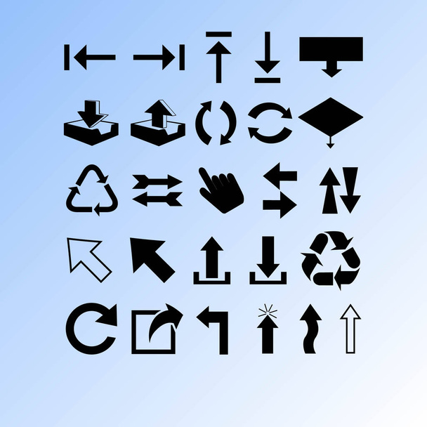 Iconos de flechas set vector ilustración
 - Vector, Imagen