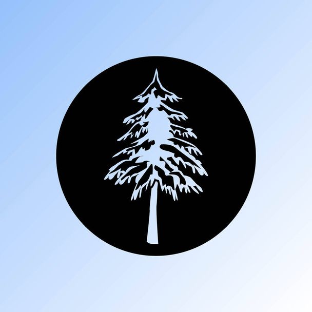 иконка дерева, векторная иллюстрация ели
 - Вектор,изображение