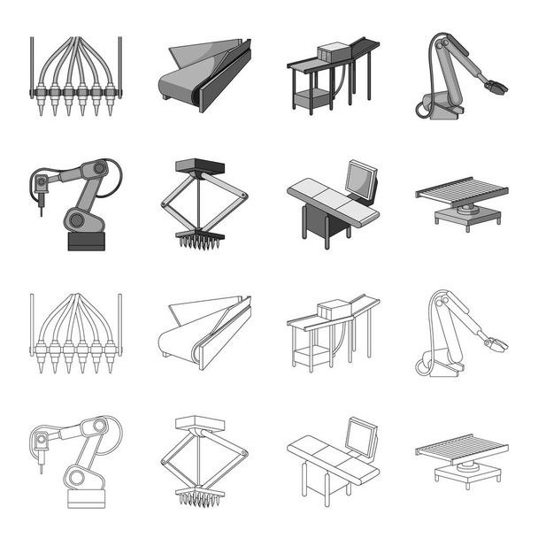 Automotive industry and other web icon in outline,monochrome style.New technologies icons in set collection. - Vecteur, image