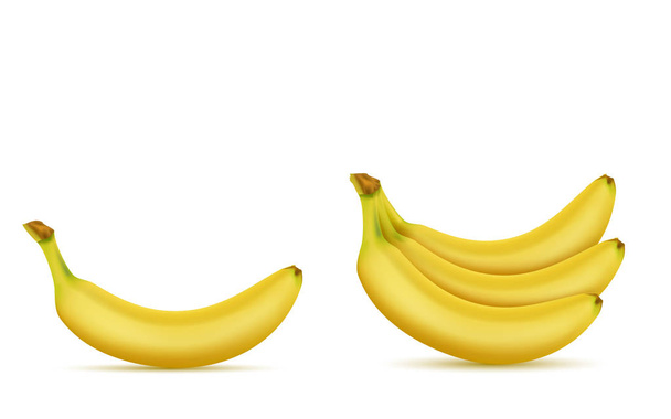 3 d のリアルな黄色のバナナの束をベクトルします。 - ベクター画像