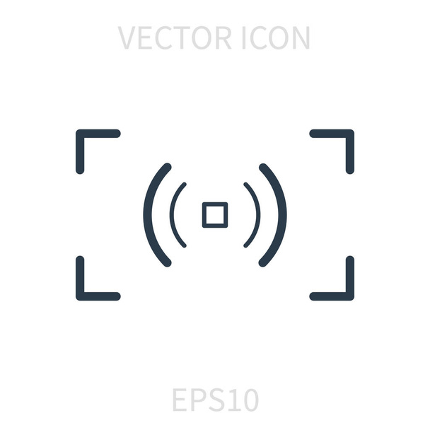 Icono de vector lineal de enfoque automático
. - Vector, Imagen