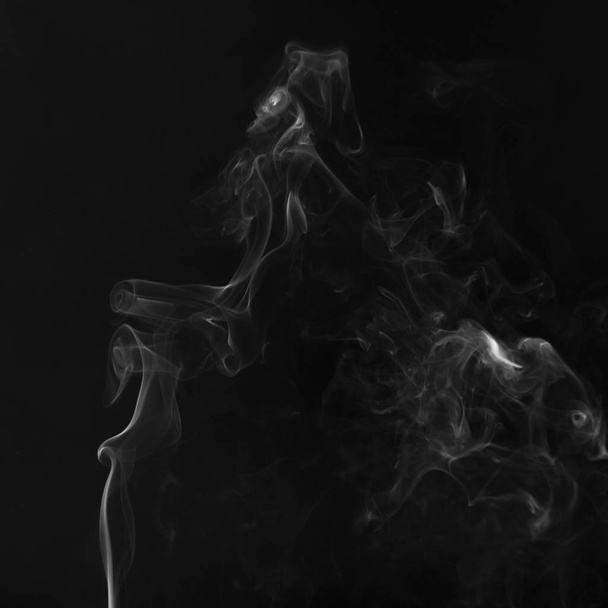 White Smoke on black background - Fotó, kép