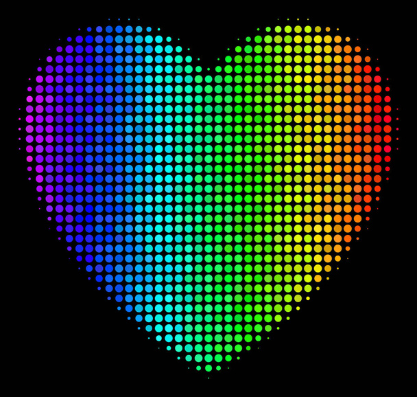 Spectrum Dot Love Heart Icon - Vector, Image