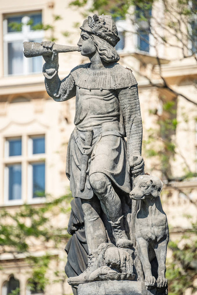Fontaine et tour Kranner néogothique à Prague, République tchèque
 - Photo, image