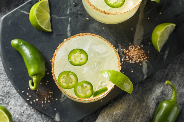 Homemade Spicy Margarita with Limes - Фото, изображение