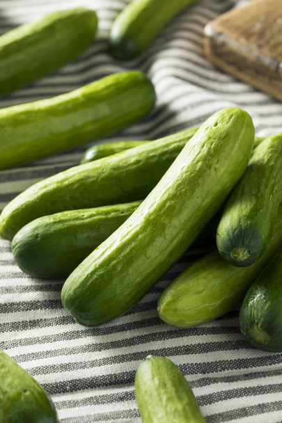Raw Green Organic Baby Cucumbers - Fotoğraf, Görsel