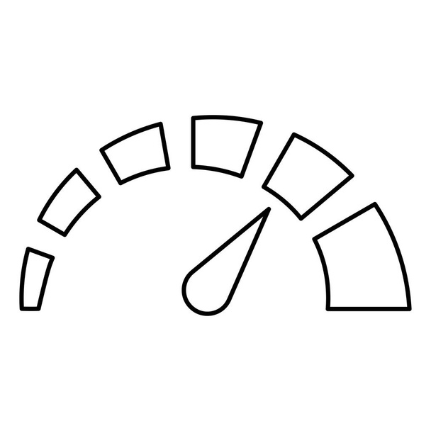 Sebességmérő ikon fekete színű illusztráció lapos stílusú egyszerű kép - Vektor, kép