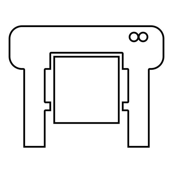 Ícone Plotter cor preta ilustração estilo plano imagem simples
 - Vetor, Imagem