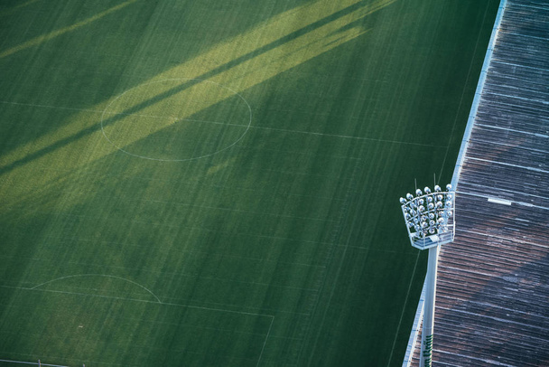 Soccer Field of a football stadium with spotlights - Фото, изображение