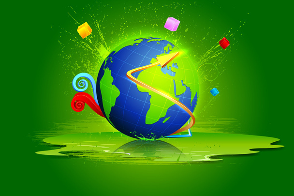 Globus mit abstraktem Hintergrund - Vektor, Bild